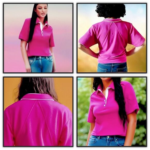 Rag & Bone Pink Polo Tee - Picture 2 of 16